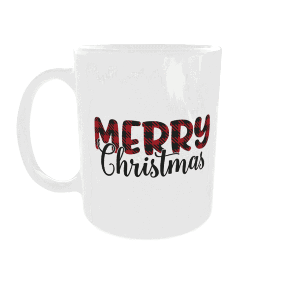 Kerstmok met vrolijk ontwerp en tekst voor feestdagen.